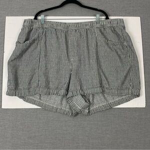 Old Navy Linen Blend Black and White Bermuda Shorts 3X